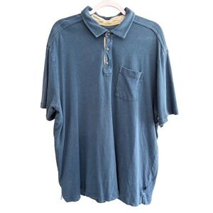 Tommy Bahama Blue Polo Shirt Mens Large L Short Sleeve Casual‎ Relaxed Fit
